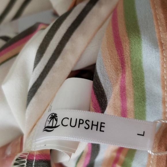 Cupshe Amirah Striped Crochet Trim Cover Up Size S - Picture 7 of 7